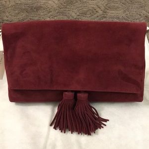 Ann Taylor Fold Over Tassel Clutch